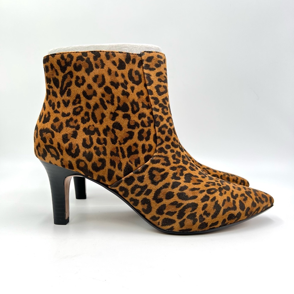 NEW Clarks Size 10 Illeana Petal Leopard Brown Black Leather Ankle Boots Booties
